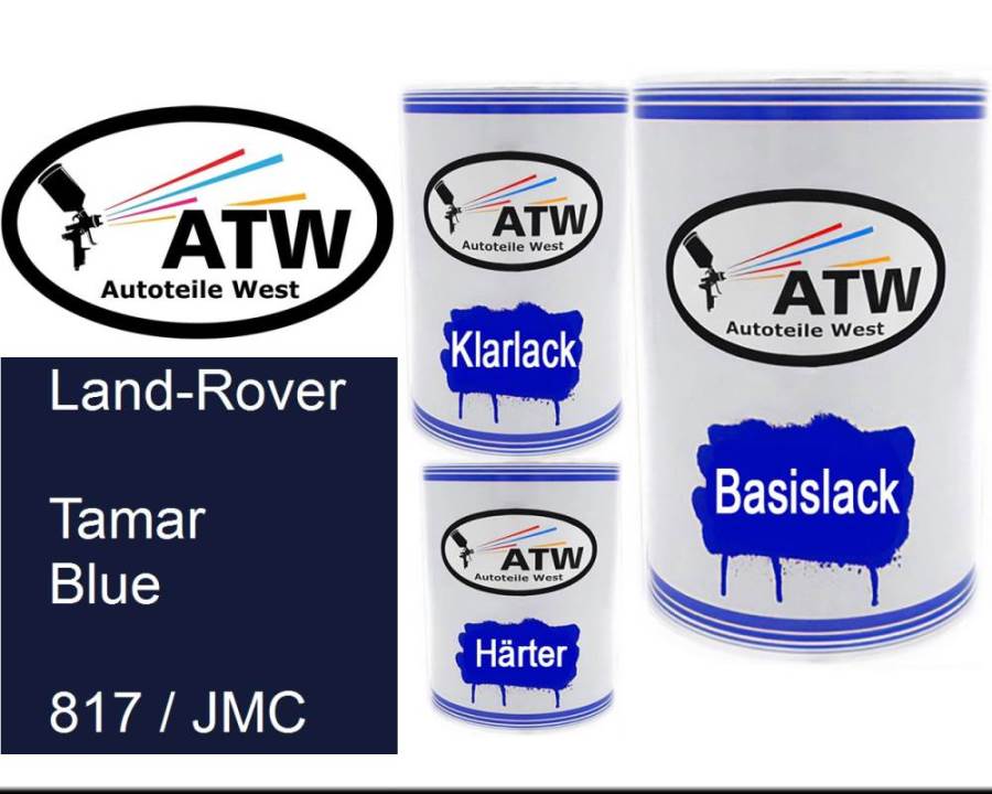 Land-Rover, Tamar Blue, 817 / JMC: 500ml Lackdose + 500ml Klarlack + 250ml Härter - Set, von ATW Autoteile West.